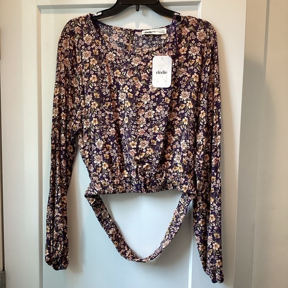 Nwt Elodie Lily Long Sleeve Floral Blouse size XL - Picture 1 of 4
